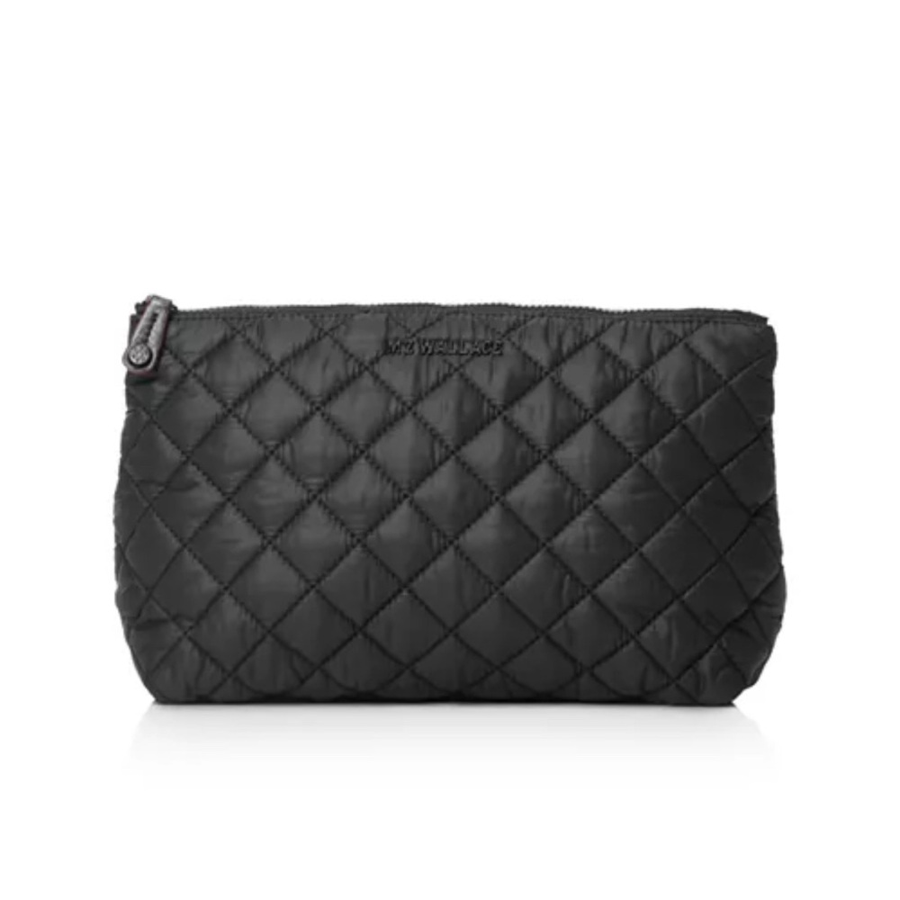 NWT MZ Wallace Quilted Black Zoey Cosmetic Bag